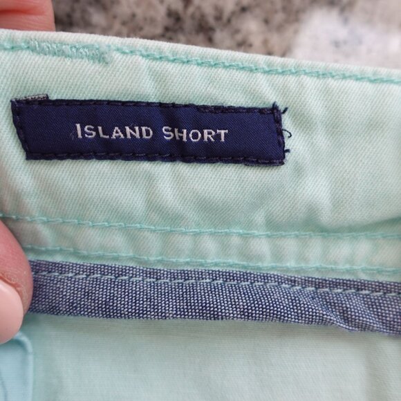 Vineyard Vines Island Shorts Sz 38 Mint Green Garment Dyed Chino Flat Front 7" - Picture 9 of 11